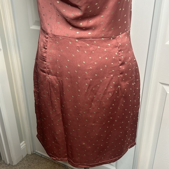 Nastygal Pink Gold Draped Front Lightweight NWT 8 - Picture 3 of 9